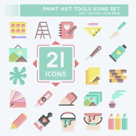 دانلود آیکون مجموعه آیکون ابزار نقاشی رنگ مناسب برای نماد آموزش