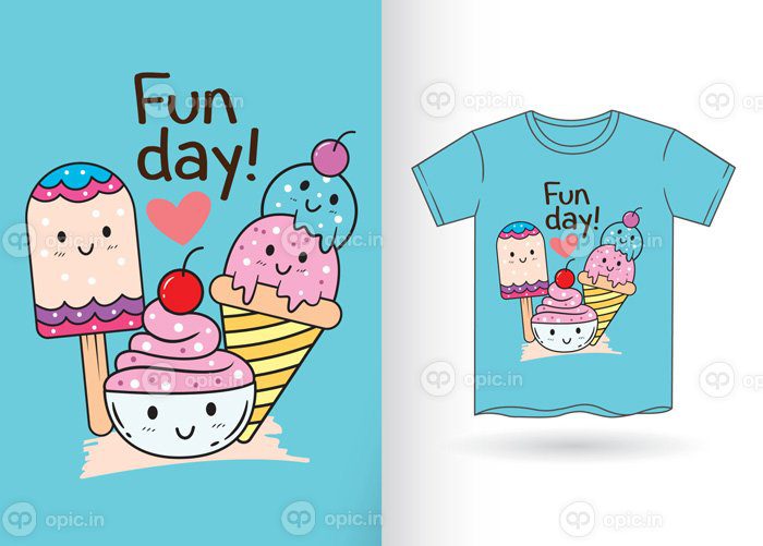دانلود کارتون بستنی زیبا برای تی شرت
