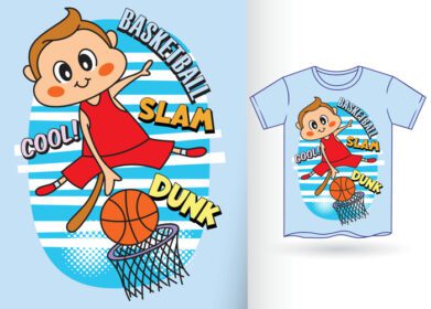 دانلود بازیکن بسکتبال میمون ناز برای تی شرت