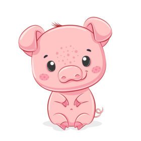 دانلود تصویر برداری از خوک زیبا برای کودک