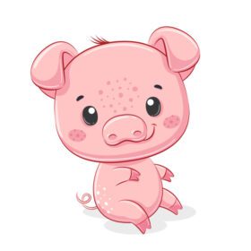 دانلود تصویر برداری از خوک زیبا برای کودک