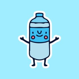 دانلود تصویر ابله کارتونی آب زیبا در بطری برای تی