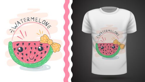 دانلود ایده هندوانه زیبا برای چاپ تی شرت دستی