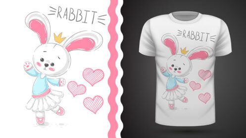 دانلود ایده خرگوش رقص برای طراحی دستی تی شرت چاپی
