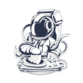 دانلود dj astronaut inking illustration workwork