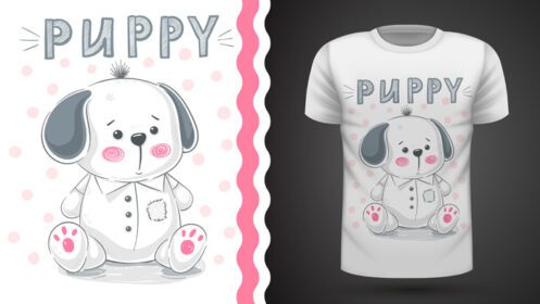 دانلود ایده توله سگ برای چاپ تی شرت دست کشیده