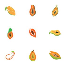 دانلود آیکون میوه پاپایا با تصویر ساده طراحی خلاقانه