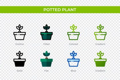 دانلود آیکون آیکون گیاه گلدانی به سبک های مختلف وکتور گیاه گلدانی