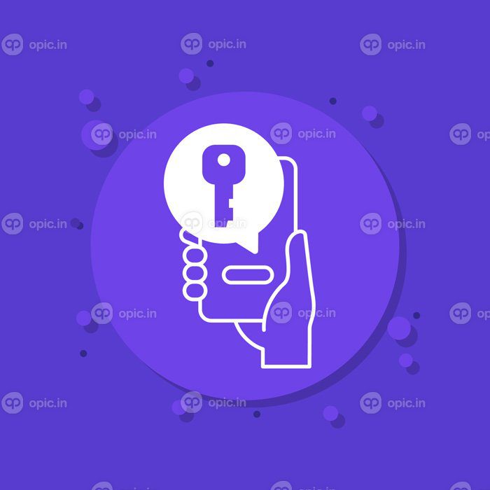 دانلود آیکون کلید خصوصی آیکون تلفن در دست