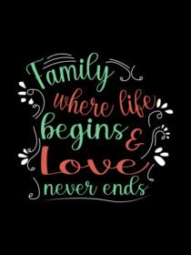 دانلود خانواده جایی که زندگی آغاز می شود عشق هرگز پایان نمی یابد تی شرت خانوادگی