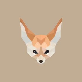 دانلود تصویر برداری به سبک چند ضلعی fennec fox