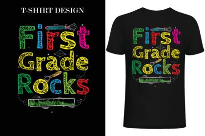 دانلود طرح تی شرت راک کلاس اول تی شرت روز در مدرسه