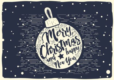 دانلود رایگان تایپوگرافی توپ وکتور کریسمس طراحی شده برای برچسب پوستر کارت تبریک سند وب و سایر سطوح تزئینی