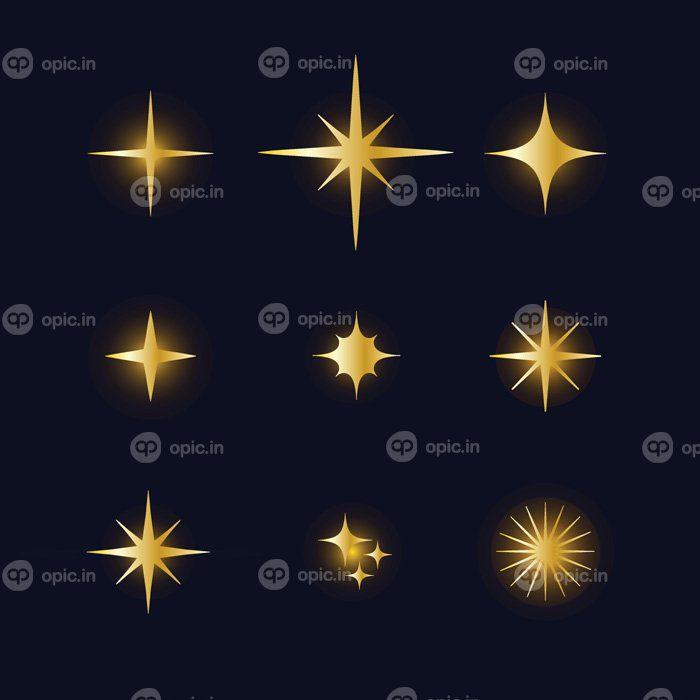 دانلود مجموعه آیکون های وکتور اصلی آیکون ستاره های درخشان آتش بازی روشن
