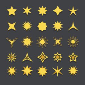 دانلود مجموعه آیکون های وکتور اصلی آیکون ستاره های درخشان آتش بازی روشن