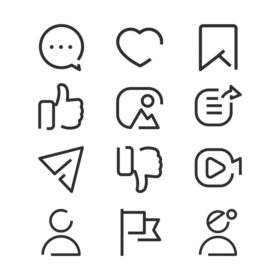 دانلود آیکون طرح کلی ساده نمادهای رسانه های اجتماعی