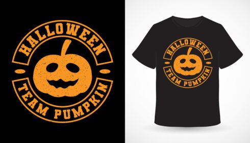 دانلود طرح تی شرت تایپوگرافی کدو تنبل تیم هالووین