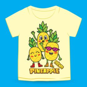 دانلود کارتون دستی آناناس ناز برای تی شرت