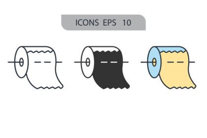 دانلود آیکون نمادهای کاغذ توالت نمادهای وکتور عناصر برای وب اینفوگرافیک