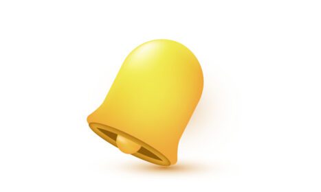 دانلود آیکون سه بعدی منحصر به فرد زنگ زرد زنگ هشدار علامت طراحی نماد