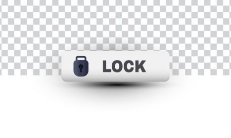 دانلود نماد منحصر به فرد وب واقعی دکمه قفل نماد نماد نماد طراحی سه بعدی