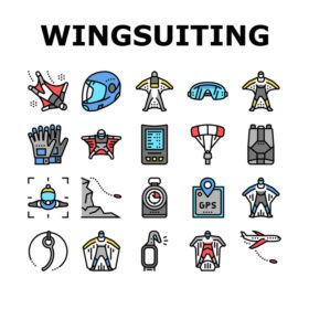 دانلود مجموعه آیکون wingsuiting sport مجموعه آیکون ها وکتور