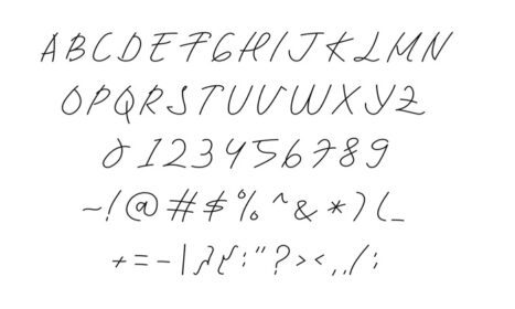 دانلود فونت دست نوشته در طرح وکتور گرافیکی با حروف بزرگ و
