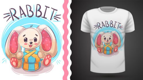 دانلود ایده خرگوش عید پاک برای چاپ تی شرت نقاشی دست