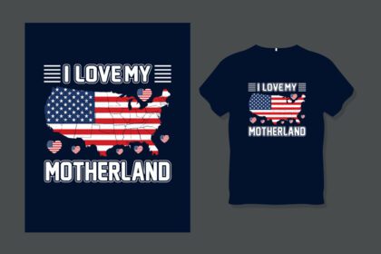 دانلود طرح تی شرت تایپوگرافی من عاشق سرزمین مادری ام