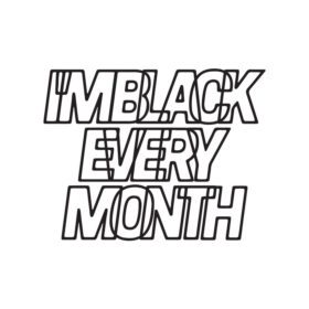 دانلود im black هر ماه طرح تایپوگرافی ایزوله روی سفید