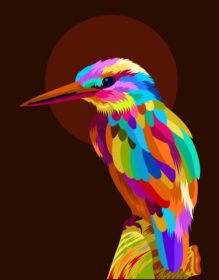 دانلود تصویرسازی پرنده با سبک پاپ آرت