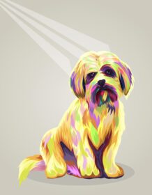 دانلود تصویرسازی سگ سبک پاپ آرت