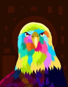 دانلود تصویرسازی پرنده عقاب با سبک پاپ آرت