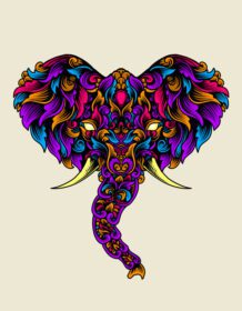 دانلود تصویر سر فیل با زیور آلات رنگارنگ
