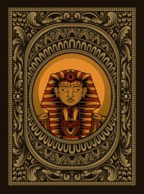 دانلود تصویر پادشاه مصر در قاب زینتی قدیمی