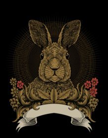دانلود تصویرسازی خرگوش با زیور حکاکی