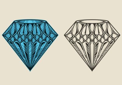 دانلود مجموعه وکتور تصویرسازی الماس قدیمی