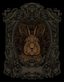 دانلود تصویر خرگوش قدیمی با سبک حکاکی