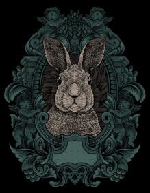 دانلود تصویر خرگوش قدیمی با سبک حکاکی