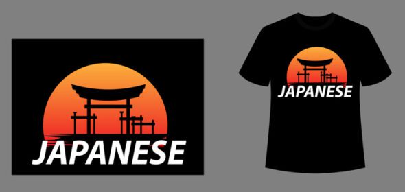دانلود طرح وکتور گرافیکی تی شرت ژاپنی