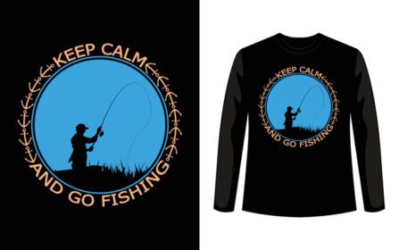 دانلود حفظ آرامش و رفتن به ماهیگیری تی شرت ماهیگیری قدیمی تی