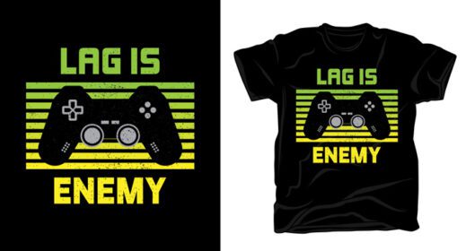 دانلود لگ تایپوگرافی دشمن با طراحی تی شرت کنترلر بازی است