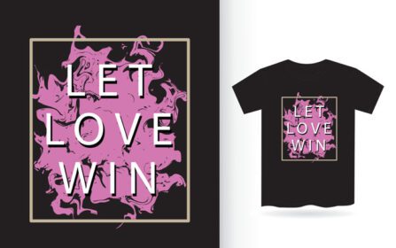 دانلود طرح تی شرت شعاری تایپوگرافی مدرن let love win