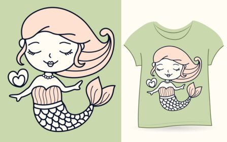 دانلود پری دریایی کوچک برای تی شرت