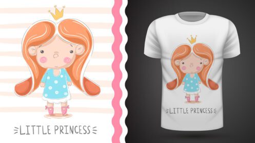 دانلود ایده شاهزاده خانم کوچولو برای طراحی دستی تی شرت چاپی