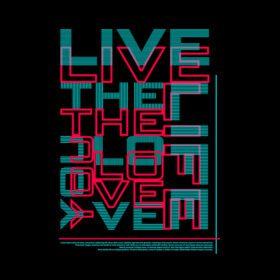 دانلود طراحی پوستر تایپوگرافی و تی شرت لایو زندگی عاشقانه
