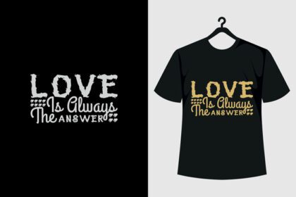 دانلود عشق همیشه جواب تایپوگرافی طراحی تی شرت