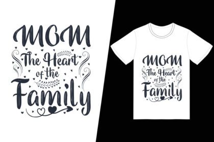دانلود طرح تی شرت مامان قلب خانواده مادران شاد