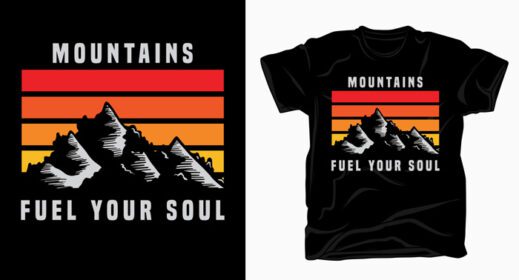 دانلود تی شرت تایپوگرافی روحت را کوه ها سوخت