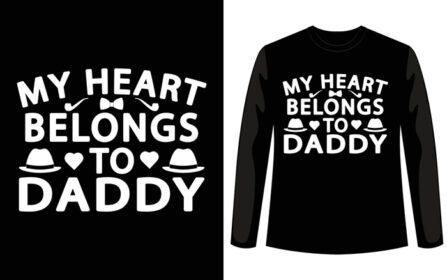 دانلود طرح تی شرت قلب من متعلق به بابا سفارشی تایپوگرافی